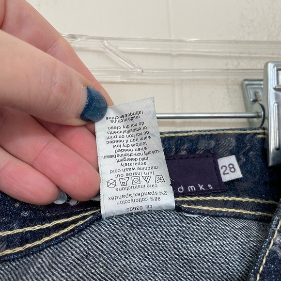 Akademiks Low Rise Boot Cut Jeans Embellished Lace Flap Pocket Women’s Size 28 - Picture 11 of 16